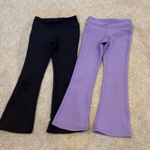 Yogalicious Kids Flared Leggings - Black and Purple-size 6x- NWOT